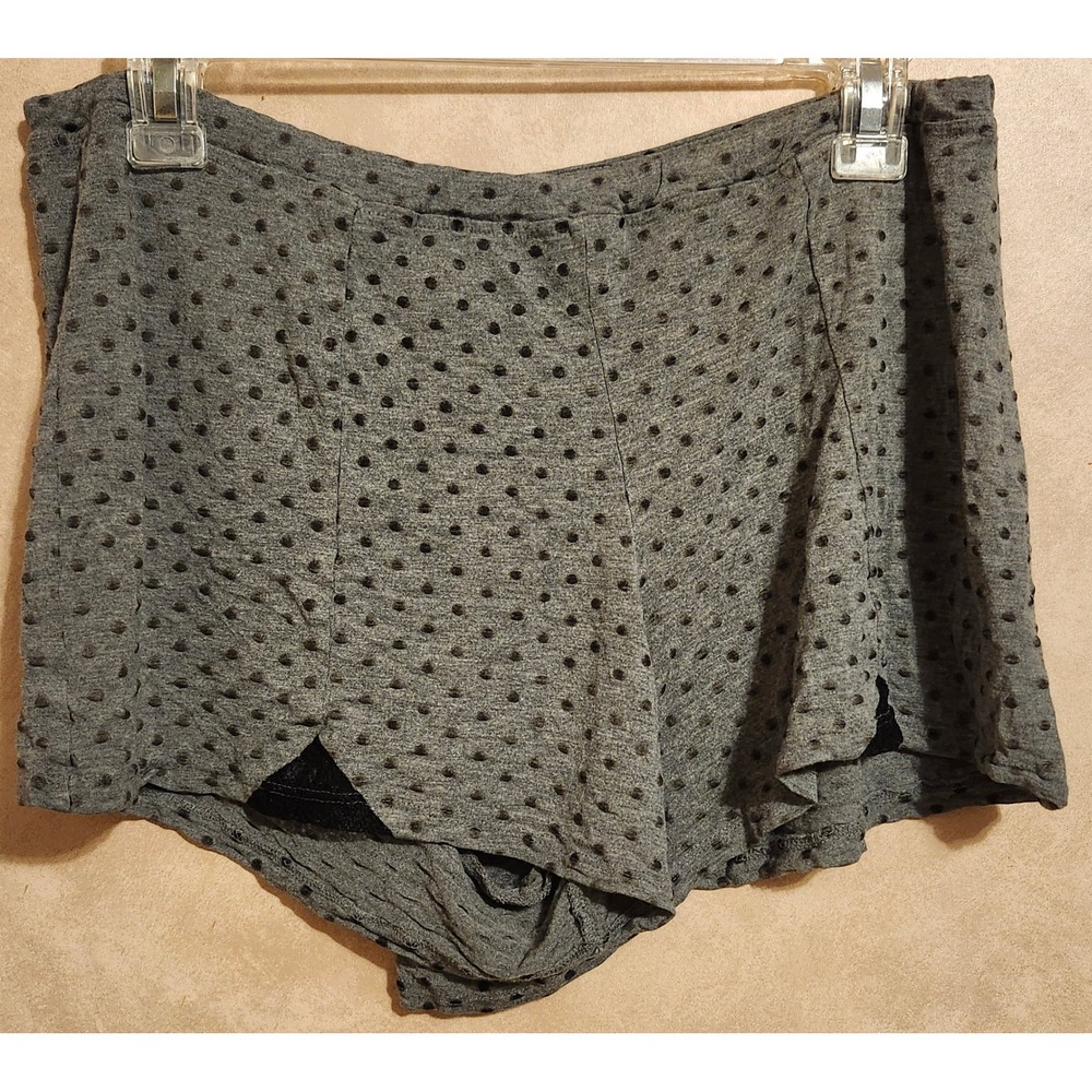Soma Gray Polka Dot Lounge Sleep Shorts Womens Medium Flocked Dot Pajama Bottoms